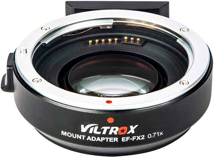 Adaptador Viltrox para cámaras Fuji.